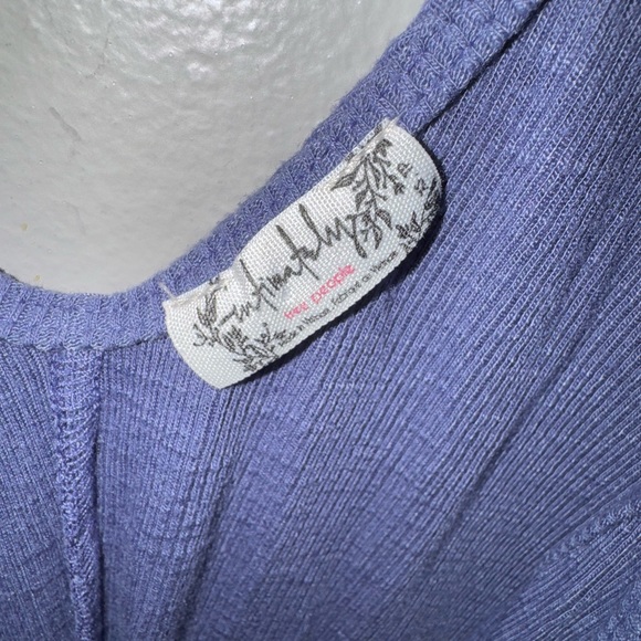Free People Dani Periwinkle Blue Ribbed Tank Top XS - Picture 2 of 6